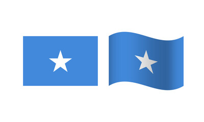 Rectangle and Wave Somalia Flag Illustration