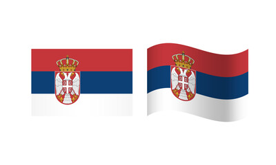 Obraz premium Rectangle and Wave Serbia Flag Illustration