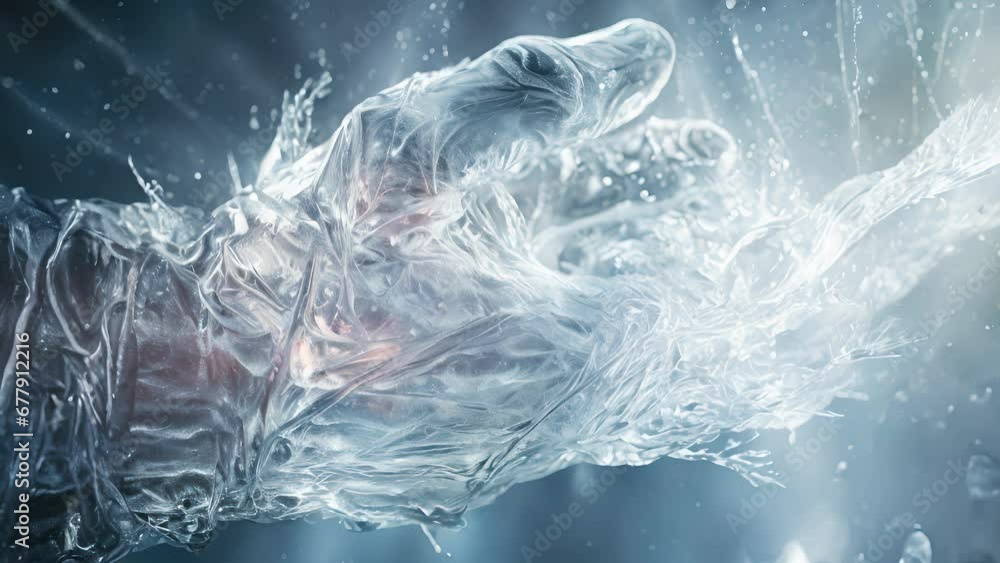 Poster the user draws a cold breath and the temperature around them drops drastically. with a wave of their