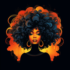 Poder e Graça: Uma Mulher Afro Deslumbrante na Celebração do Dia da Consciência Negra, IA Generativa - obrazy, fototapety, plakaty