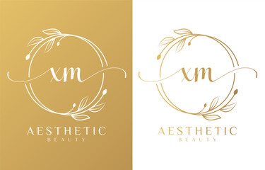 Letter X Beauty Logo with Flourish Ornament