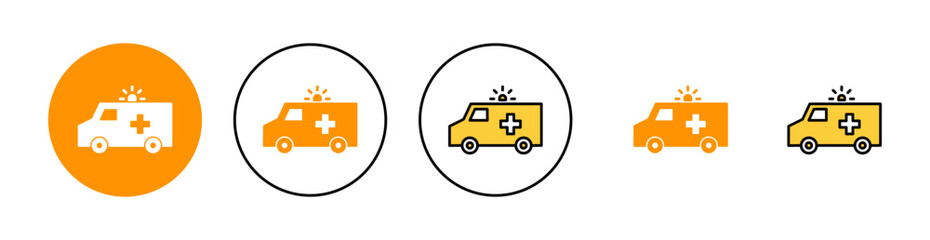 Naklejka premium Ambulance icon set for web and mobile app. ambulance truck sign and symbol. ambulance car