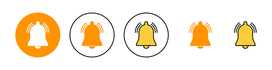 Bell Icon set for web and mobile app. Notification sign and symbol for web site design