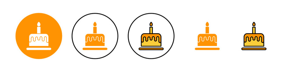 Cake icon set  for web and mobile app. Cake sign and symbol. Birthday cake icon