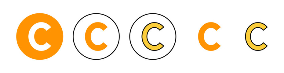 Copyright icon set for web and mobile app. copyright sign and symbol