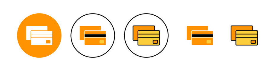 Credit card icon set for web and mobile app. Credit card payment sign and symbol
