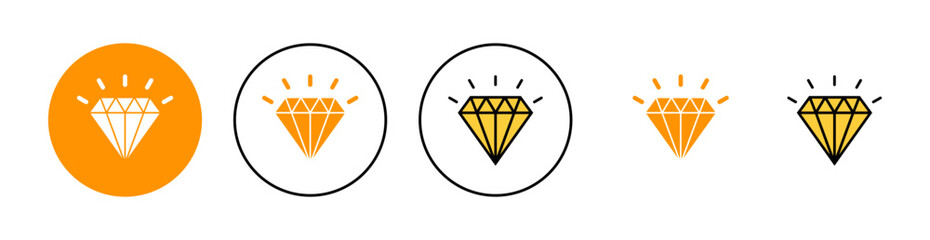 Diamond icon set for web and mobile app. diamond gems sign and symbol