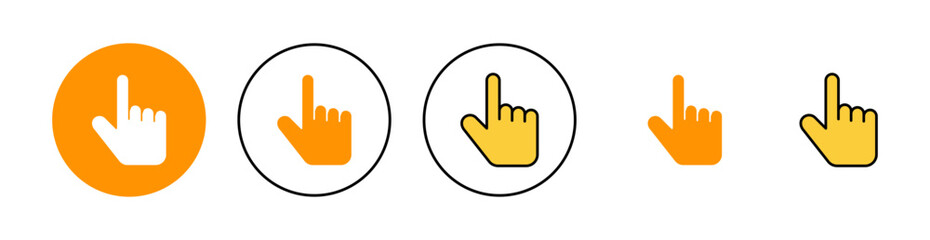 Hand cursor icon set  for web and mobile app. cursor sign and symbol. hand cursor icon clik