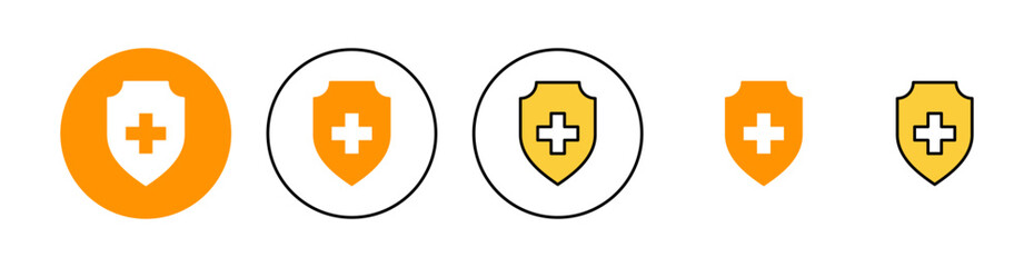 Health insurance icon set for web and mobile app. Insurance document sign and symbol