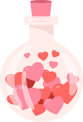 Glass Jar With Hearts