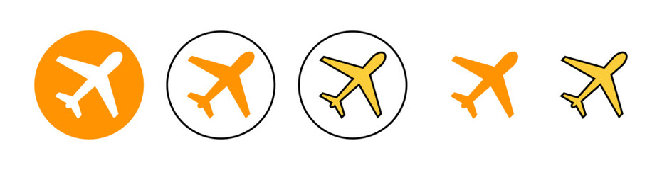 Plane icon set for web and mobile app. Airplane sign and symbol. Flight transport symbol. Travel sign. aeroplane