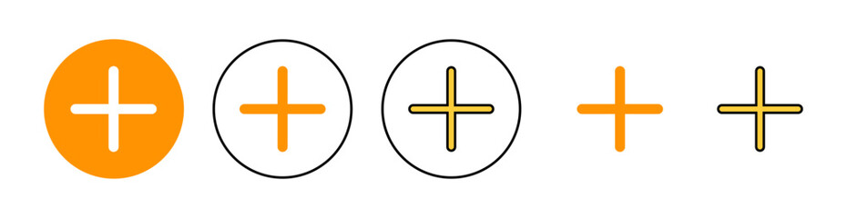 Obraz premium Plus Icon set for web and mobile app. Add plus sign and symbol