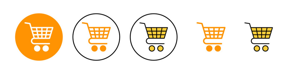Shopping icon set for web and mobile app. Shopping cart sign and symbol. Trolley icon - obrazy, fototapety, plakaty