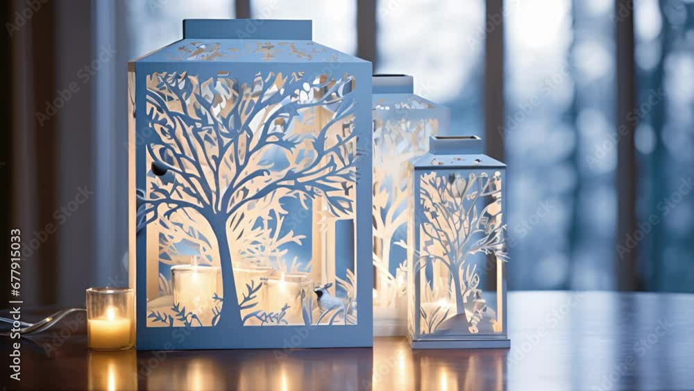 Poster a whimsical winter scene sets the stage for a product presentation, featuring a window bathed in a s