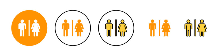Toilet icon set for web and mobile app. Girls and boys restrooms sign and symbol. bathroom sign. wc, lavatory
