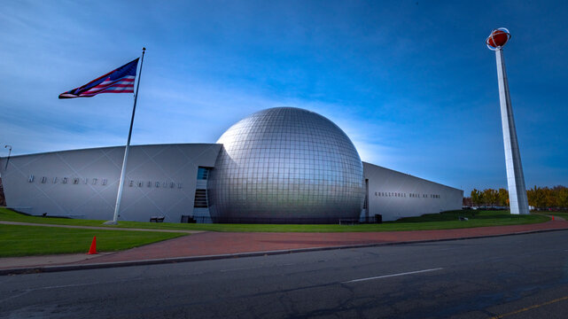 Springfield MA&mdash;Nov 8, 2023; outside view of Naismith Memorial Basketball Hall of Fame, an American history museum dedicated to Canadian-American physician James Naismith, who invented the sport