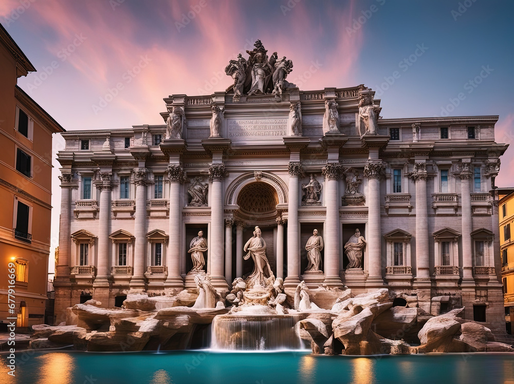 Wall mural fontana di trevi fountain - rome italy