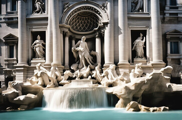 fontana di trevi fountain - Rome Italy  - obrazy, fototapety, plakaty