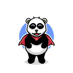 Obraz na płótnie Canvas panda bear superhero mascot cartoon design 