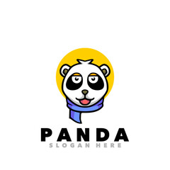 Sick panda mascot cartoon logo 
