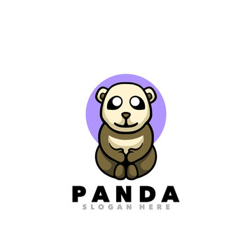 Panda cartoon mascot design 