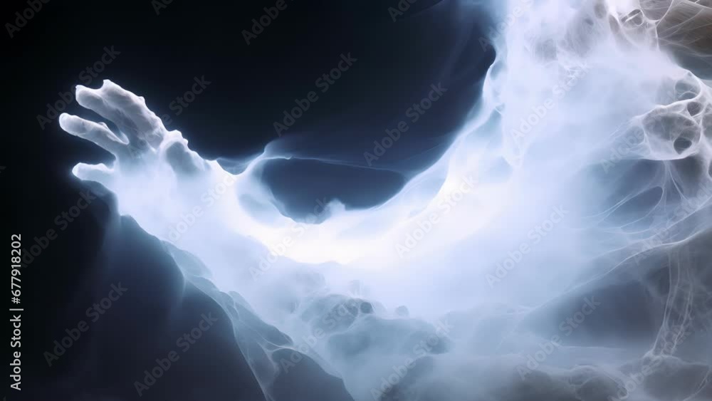 Poster skeletal fingers of wispy light dance in an ethereal web of silver threads granting the blessed astr