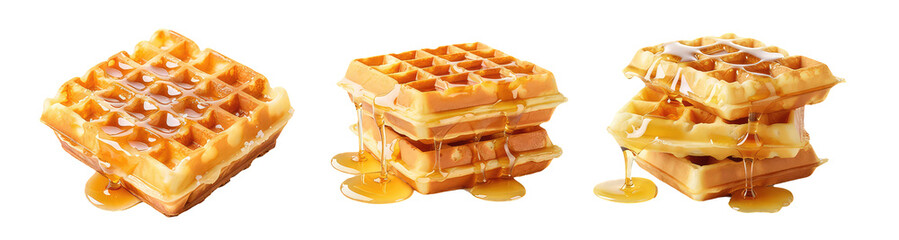 honey butter waffles  - obrazy, fototapety, plakaty