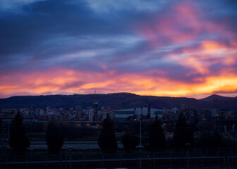 Beautiful sunset in the north of Spain