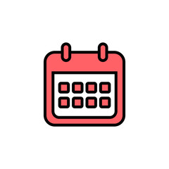 Calendar icon set illustration. Calender sign and symbol. Schedule icon symbol