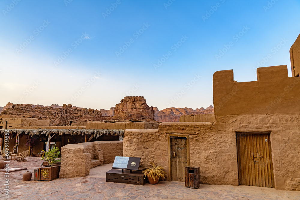 Wall mural Old Town in AlUla, Saudi Arabia at evening. - Wall murals