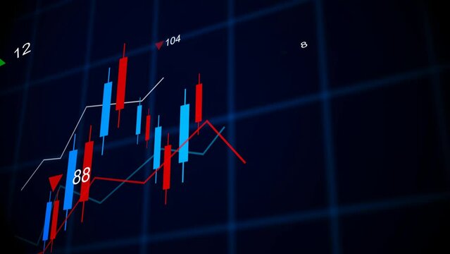 up and down candlestick animation, traffic finance, crypto investment visualization down business financial analysis business, bitcoin candlestick video background