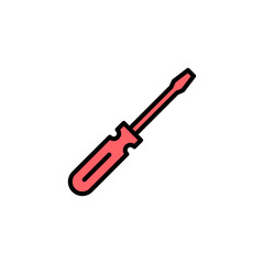 Fototapeta premium Screwdriver icon set illustration. tools sign and symbol