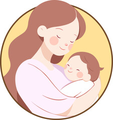 Mother holding her baby boy