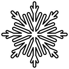 Snowflake icon silhouette. Winter symbol.