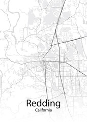 Fototapeta na wymiar Redding California minimalist map