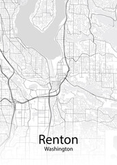 Renton Washington minimalist map