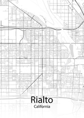 Fototapeta na wymiar Rialto California minimalist map