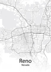 Fototapeta na wymiar Reno Nevada minimalist map