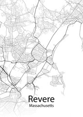 Revere Massachusetts minimalist map