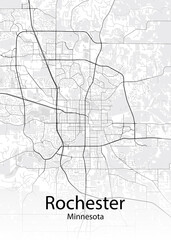 Fototapeta na wymiar Rochester Minnesota minimalist map