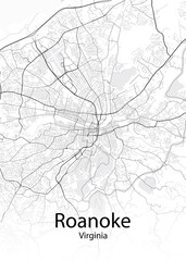 Roanoke Virginia minimalist map
