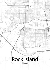 Rock Island Illinois minimalist map