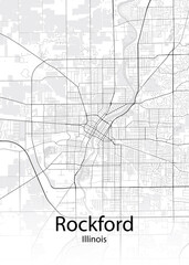 Rockford Illinois minimalist map