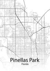 Pinellas Park Florida minimalist map