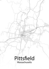 Pittsfield Massachusetts minimalist map