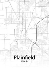 Plainfield Illinois minimalist map