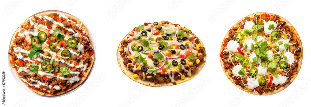 Wall mural set of Mexican pizza 