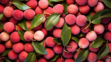 Juicy lychee fresh delicious fruit ripe healthy red food sweet