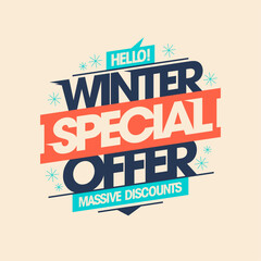 Hello winter, winter special offer banner