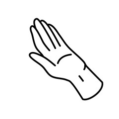 Hand Gesture Lines Style Vector Illustration 